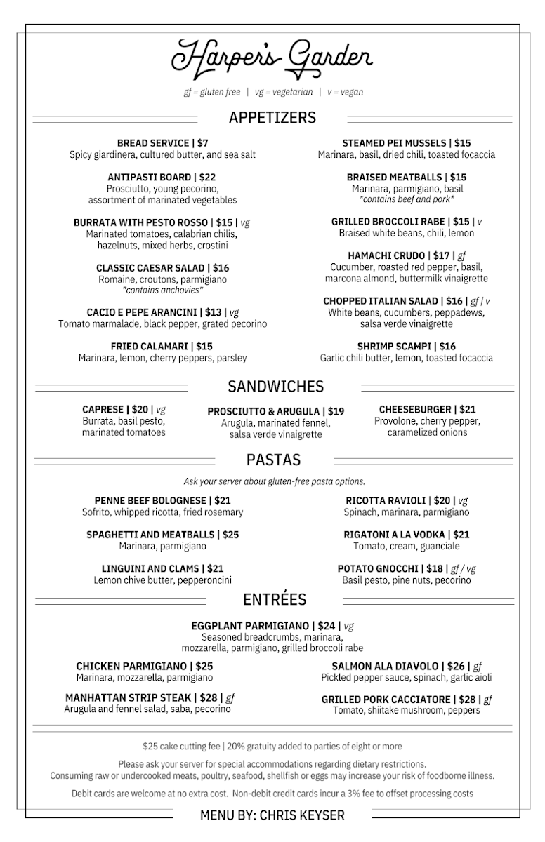 Harper's Garden Menu - Image 5