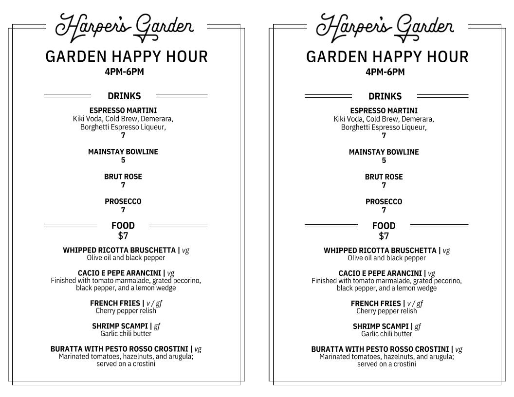Harper's Garden Menu - Image 6